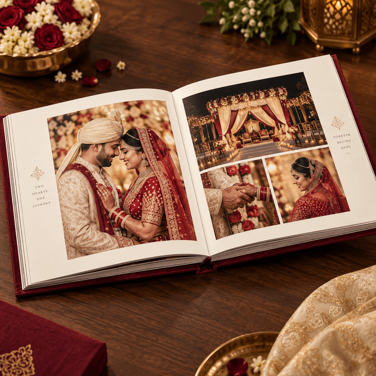 Premium marriage album with wedding photographs