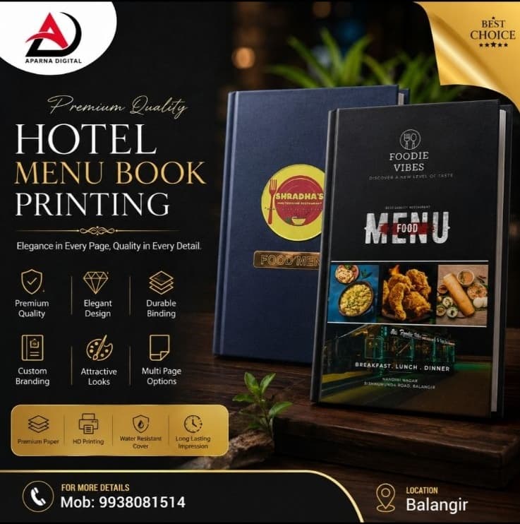 Premium Hotel Menu Book Printing